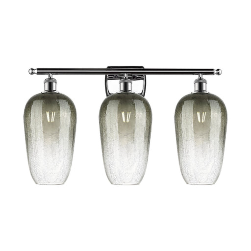 Innovations Brookhaven Flute 27in 3-Light Bath Vanity Light | Industrial Modern Polished Chrome and Slate Glass | Bathroom | Model 516-3W-PC-G484-7SL