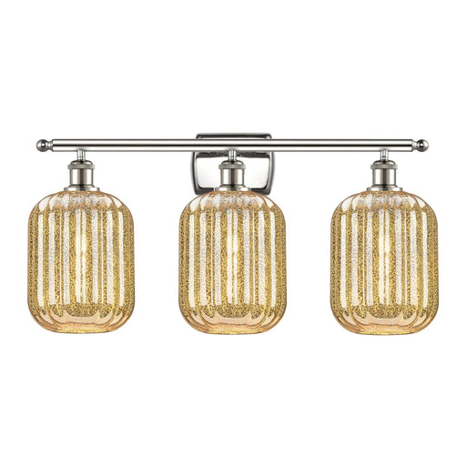 Innovations Preston Cylinder 27in 3-Light Bath Vanity Light | Industrial Polished Nickel and Mercury Glass | Bathroom Vanity | Model 516-3W-PN-G460-7ME