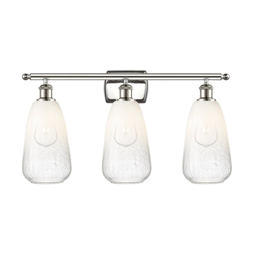 Innovations Brookhaven Almond 26in 3-Light Bath Vanity Light | Industrial Polished Nickel Steel and Opal Glass | Bathroom | Model 516-3W-PN-G480-6OP
