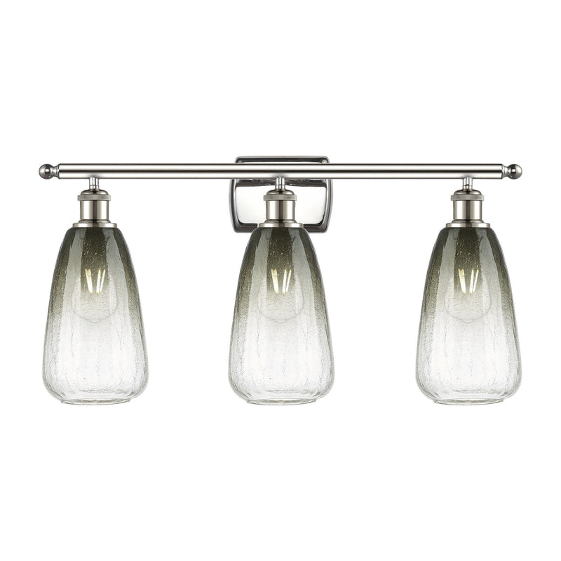 Innovations Brookhaven Almond 26in 3-Light Bath Vanity Light | Industrial Polished Nickel and Slate Glass | Bathroom Vanity | Model 516-3W-PN-G480-6SL