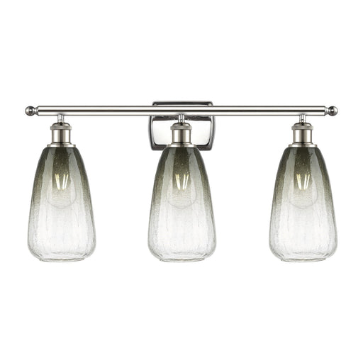 Innovations Brookhaven Almond 26in 3-Light Bath Vanity Light | Industrial Polished Nickel and Slate Glass | Bathroom Vanity | Model 516-3W-PN-G480-6SL