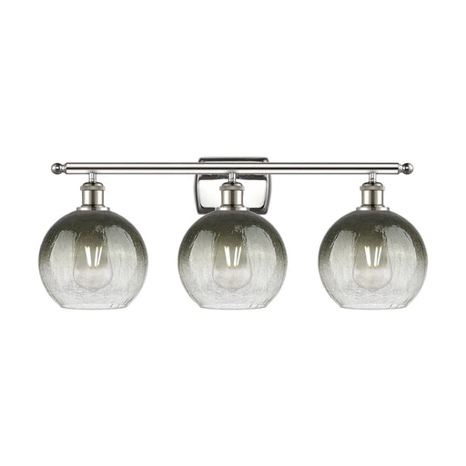 Innovations Brookhaven Globe 28in 3-Light Vanity Light | Industrial Modern Polished Nickel and Slate Glass | Bathroom Vanity | Model 516-3W-PN-G483-8SL