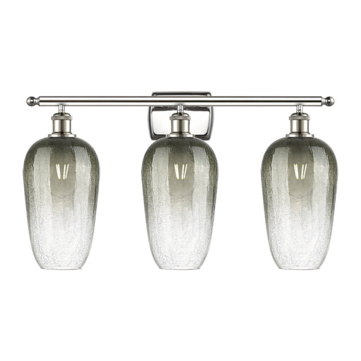 Innovations Brookhaven Flute 27in 3-Light Bath Vanity | Industrial Modern Polished Nickel and Slate Glass | Bathroom Vanity | Model 516-3W-PN-G484-7SL