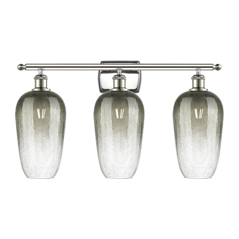 Innovations Brookhaven Flute 27in 3-Light Bath Vanity | Industrial Modern Polished Nickel and Slate Glass | Bathroom Vanity | Model 516-3W-PN-G484-7SL
