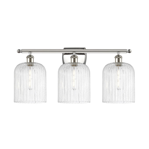 Innovations Bridal Veil 25in 3-Light Bath Vanity Light | Art Nouveau Polished Nickel and Seedy Ribbed Glass | Bathroom & | Model 516-3W-PN-G559-8SDY