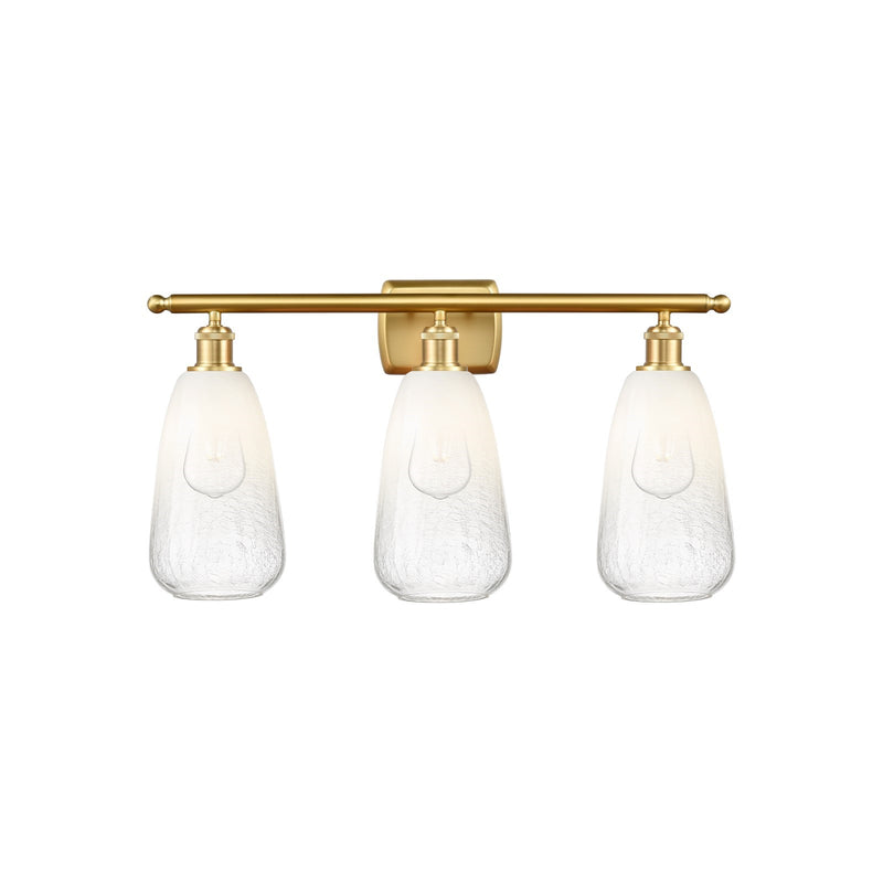Innovations Brookhaven Almond 26in 3-Light Bath Vanity Light | Industrial Modern Contempo Satin Gold Steel and Opal Glass | Model 516-3W-SG-G480-6OP