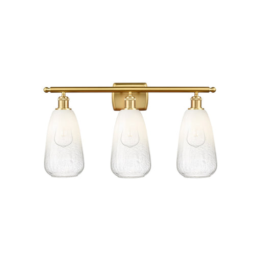 Innovations Brookhaven Almond 26in 3-Light Bath Vanity Light | Industrial Modern Contempo Satin Gold Steel and Opal Glass | Model 516-3W-SG-G480-6OP