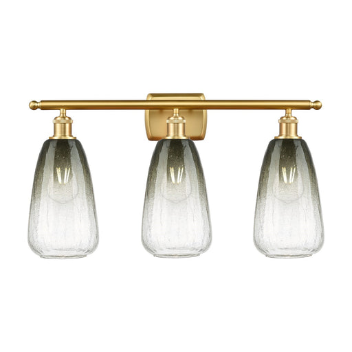Innovations Brookhaven Almond 26in 3-Light Bath Vanity Light | Industrial Satin Gold Steel and Slate Glass | Bathroom Vanity | Model 516-3W-SG-G480-6SL