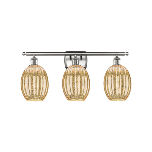 Innovations Preston Bulb 26in 3-Light Bath Vanity Light | Industrial Brushed Satin Nickel and Mercury Glass | Bathroom Vanity | Model 516-3W-SN-G459-6ME