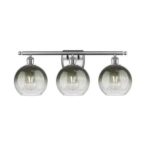 Innovations Brookhaven Globe 28in 3-Light Vanity Light | Industrial Brushed Satin Nickel and Slate Glass | Bathroom Vanity | Model 516-3W-SN-G483-8SL