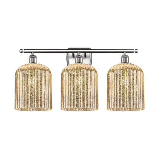 Innovations Bridal Veil 25in 3-Light Bath Vanity Light | Art Nouveau Brushed Satin Nickel and Mercury Ribbed Glass | Bathroom & | Model 516-3W-SN-G559-8ME