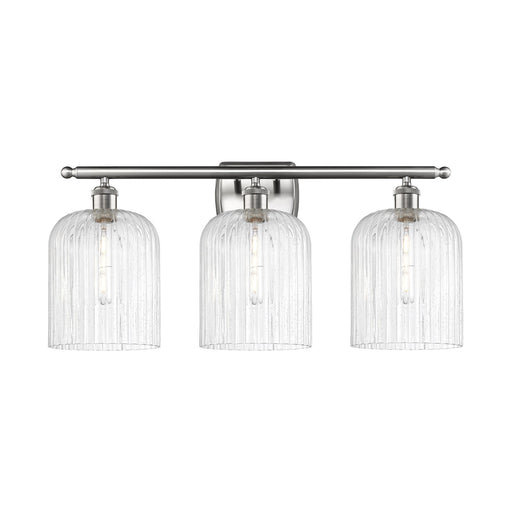 Innovations Bridal Veil 25in 3-Light Bath Vanity Light | Art Nouveau Industrial Brushed Satin Nickel and Seedy Glass | Model 516-3W-SN-G559-8SDY