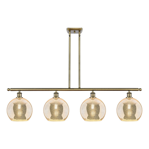 Innovations Athens 48in 4-Light Island Light | Industrial Antique Brass and Mercury Glass | Kitchen Island & Dining Room | 48.25 | Model 516-4I-AB-G128-10