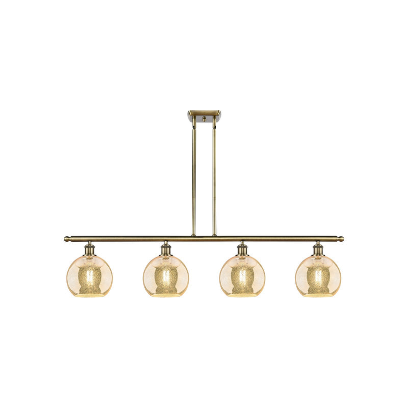 Innovations Athens 48in 4-Light Island Light | Industrial Antique Brass and Mercury Glass | Kitchen Island & Dining Room | 48 x | Model 516-4I-AB-G128-8