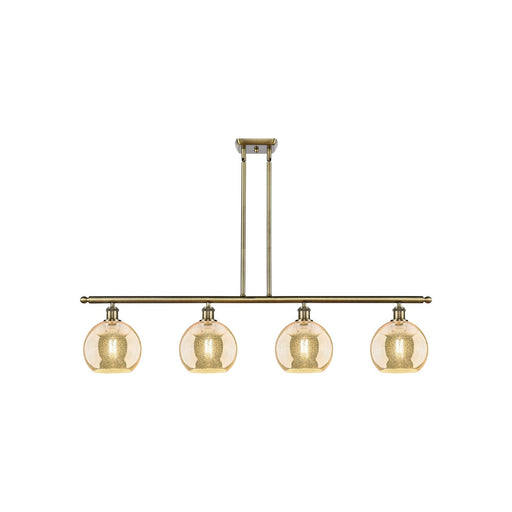 Innovations Athens 48in 4-Light Island Light | Industrial Antique Brass and Mercury Glass | Kitchen Island & Dining Room | 48 x | Model 516-4I-AB-G128-8