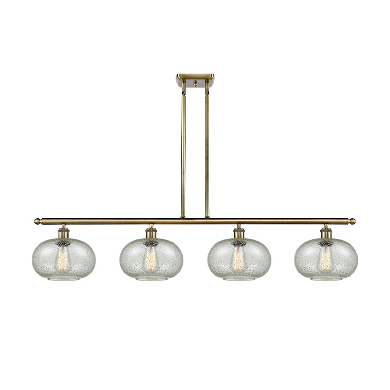 Innovations Ballston Gorham 48in 4-Light Island Pendant | Industrial Antique Brass and Mica Glass | Kitchen Island & Dining Room | Model 516-4I-AB-G249