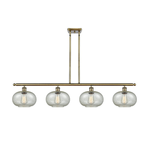 Innovations Ballston Gorham 48in 4-Light Island Pendant | Industrial Antique Brass and Mica Glass | Kitchen Island & Dining Room | Model 516-4I-AB-G249