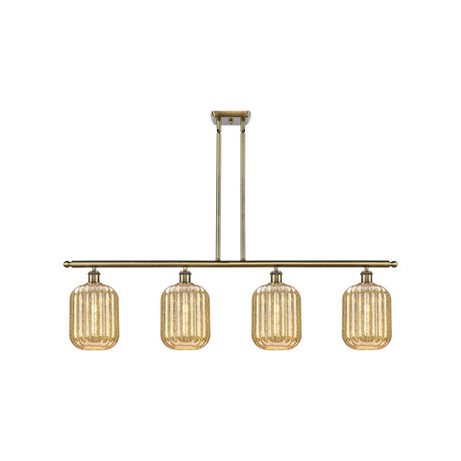 Innovations Preston Cylinder 48in 4-Light Island Light | Industrial Antique Brass and Mercury Glass | Kitchen Island & Dining | Model 516-4I-AB-G460-7ME