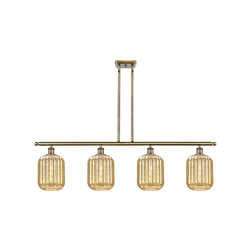 Innovations Preston Cylinder 48in 4-Light Island Light | Industrial Antique Brass and Mercury Glass | Kitchen Island & Dining | Model 516-4I-AB-G460-7ME