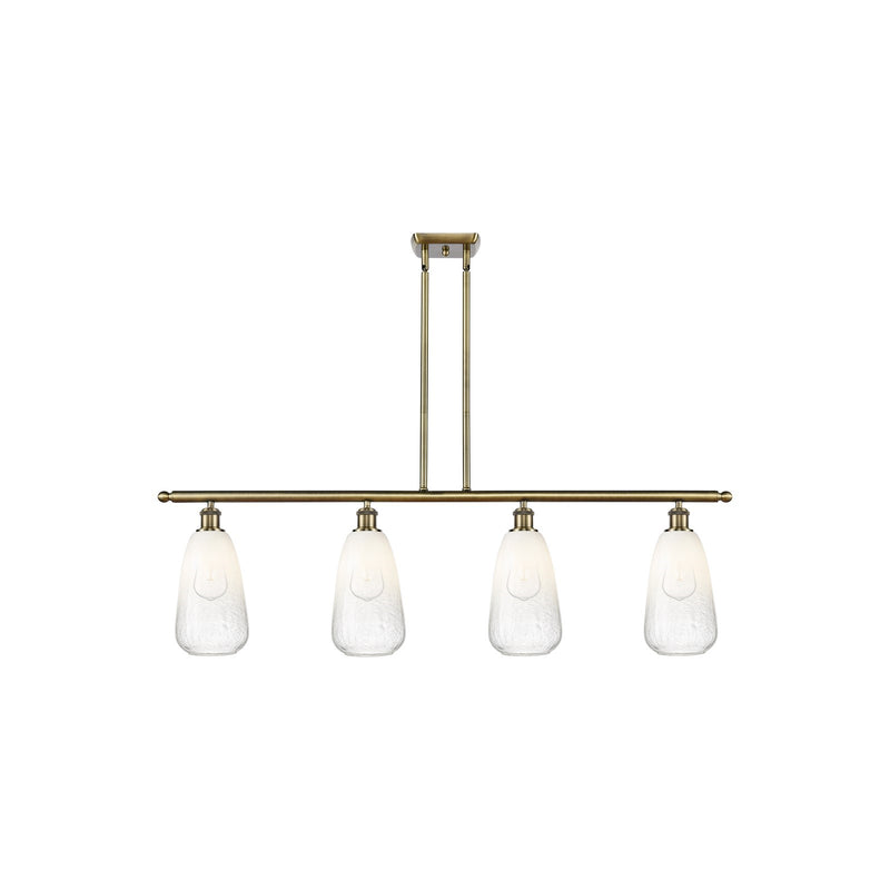 Innovations Brookhaven Almond 48in 4-Light Island Light | Industrial Antique Brass Steel and Opal Glass | Kitchen Island | 48 x | Model 516-4I-AB-G480-6OP