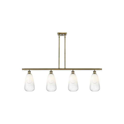 Innovations Brookhaven Almond 48in 4-Light Island Light | Industrial Antique Brass Steel and Opal Glass | Kitchen Island | 48 x | Model 516-4I-AB-G480-6OP