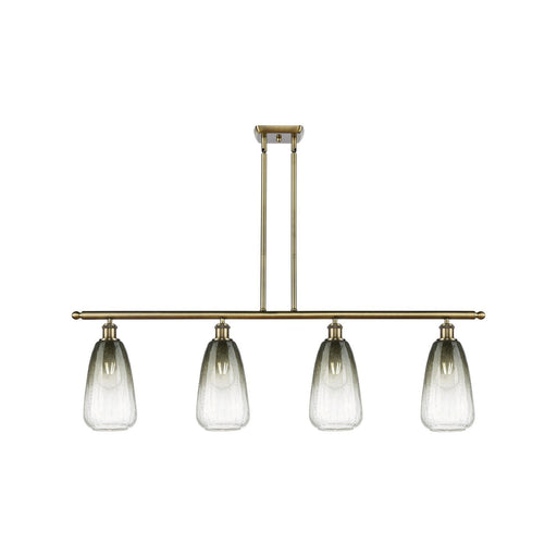 Innovations Brookhaven Almond 48in 4-Light Island Light | Industrial Antique Brass Steel and Slate Glass | Kitchen Island | 48 | Model 516-4I-AB-G480-6SL