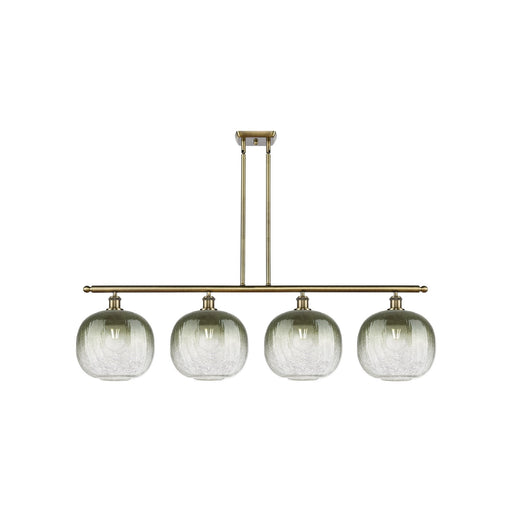 Innovations Brookhaven Sphere 49in 4-Light Island Light | Industrial Antique Brass Steel and Slate Glass | Kitchen Island & | Model 516-4I-AB-G481-10SL