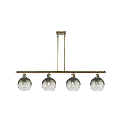Innovations Brookhaven Globe 48in 4-Light Island Pendant | Industrial Antique Brass and Slate Glass | Kitchen Island & Dining | Model 516-4I-AB-G483-8SL