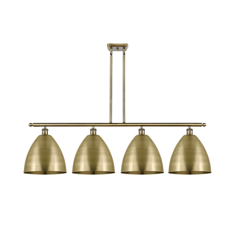 Innovations Bristol 50.25in 4-Light Island Light | Industrial Antique Brass Steel and Antique Brass Metal | Kitchen Island | Model 516-4I-AB-MBD-12-AB-LED