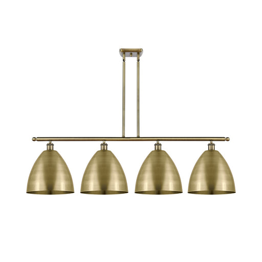 Innovations Bristol 50.25in 4-Light Island Light | Industrial Antique Brass Steel and Antique Brass Metal | Kitchen Island | Model 516-4I-AB-MBD-12-AB-LED