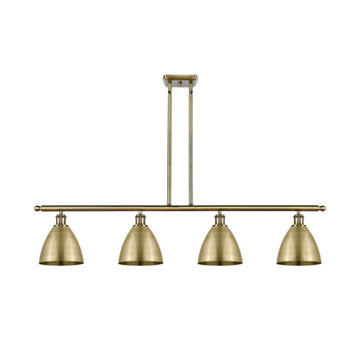 Innovations Bristol 48in 4-Light Island Light | Industrial Antique Brass Steel and Cast Brass Metal Shade | Kitchen Island & | Model 516-4I-AB-MBD-75-AB