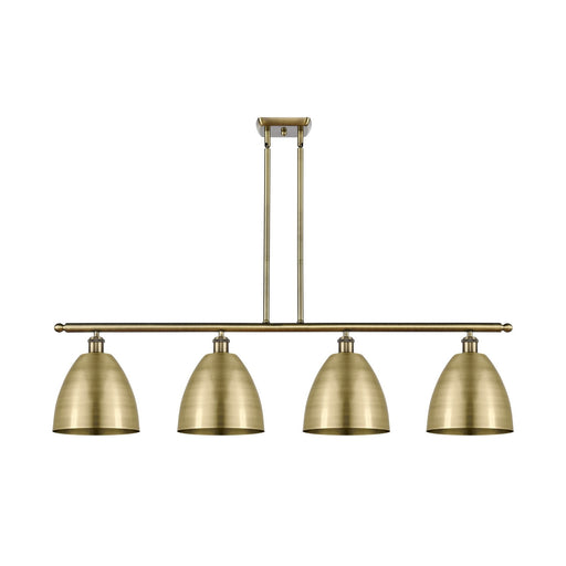 Innovations Bristol 48in 4-Light Island Light | Industrial Antique Brass Metal Shade | Kitchen Island & Dining Room | 48 x | Model 516-4I-AB-MBD-9-AB