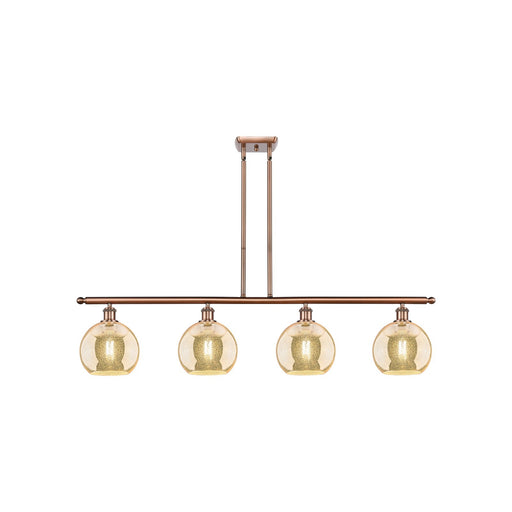Innovations Athens 48in 4-Light Island Light | Industrial Antique Copper Steel & Mercury Glass | Kitchen Island | Model 516-4I-AC-G128-8