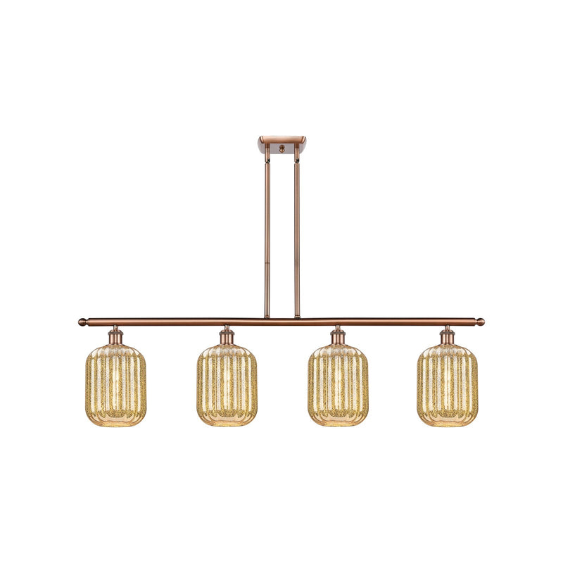 Innovations Preston Cylinder 48in 4-Light Island Light | Industrial Antique Copper Steel and Mercury Glass | Kitchen Island & | Model 516-4I-AC-G460-7ME