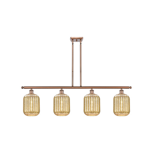 Innovations Preston Cylinder 48in 4-Light Island Light | Industrial Antique Copper Steel and Mercury Glass | Kitchen Island & | Model 516-4I-AC-G460-7ME