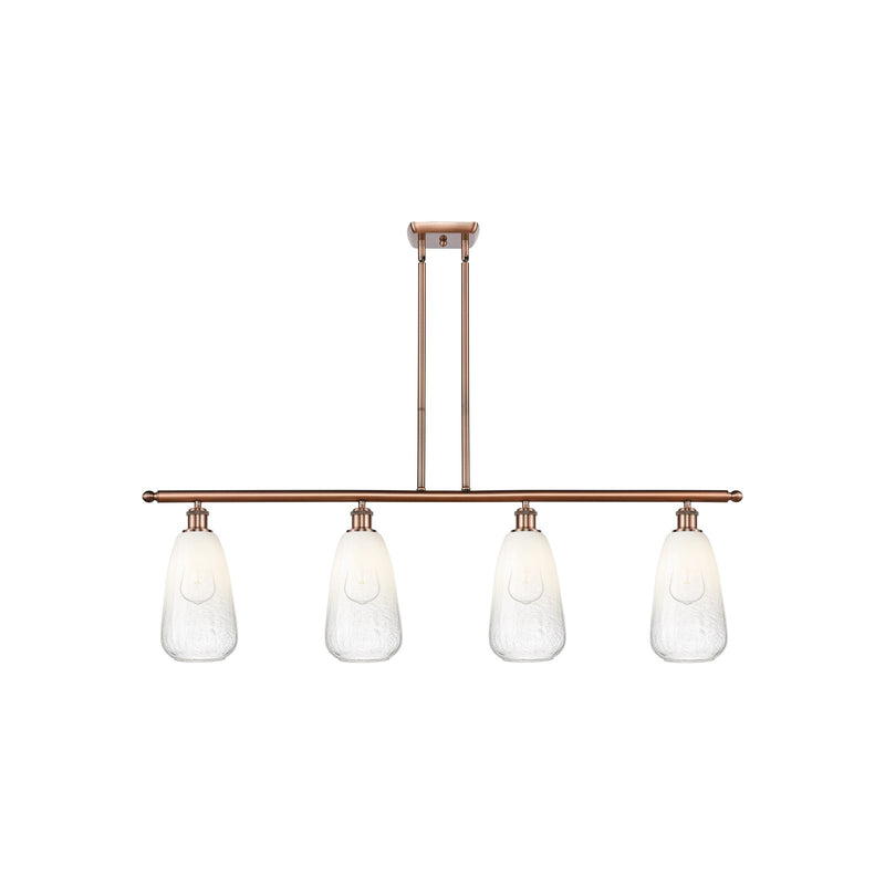 Innovations Brookhaven Almond 48in 4-Light Island Light | Industrial Antique Copper Steel and Opal Glass | Kitchen Island & | Model 516-4I-AC-G480-6OP
