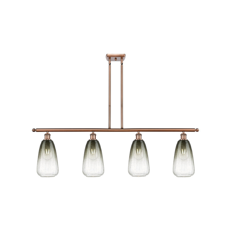 Innovations Brookhaven Almond 48in 4-Light Island Light | Industrial Antique Copper Steel and Slate Glass | Kitchen Island & | Model 516-4I-AC-G480-6SL