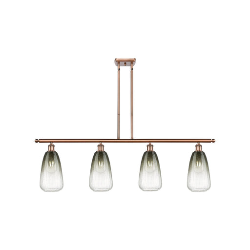 Innovations Brookhaven Almond 48in 4-Light Island Light | Industrial Antique Copper Steel and Slate Glass | Kitchen Island & | Model 516-4I-AC-G480-6SL