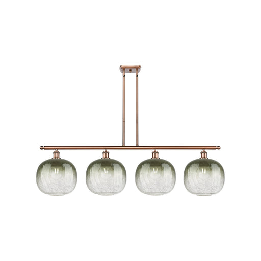 Innovations Brookhaven Sphere 49in 4-Light Island Light | Industrial Antique Copper Steel and Slate Glass | Kitchen Island | Model 516-4I-AC-G481-10SL