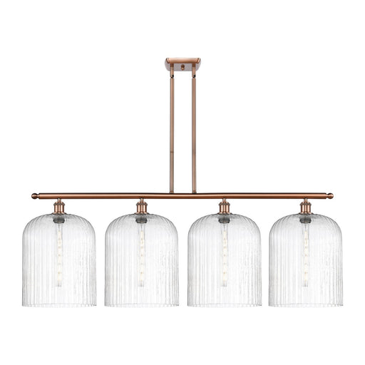 Innovations Bridal Veil 48in 4-Light Island Light | Art Nouveau Antique Copper Steel and Seedy Glass | Kitchen Island & | Model 516-4I-AC-G559-12SDY