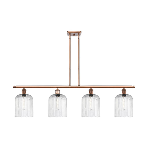 Innovations Bridal Veil 48in 4-Light Island Light | Art Nouveau Antique Copper Steel and Seedy Bell Glass | Kitchen Island | Model 516-4I-AC-G559-8SDY