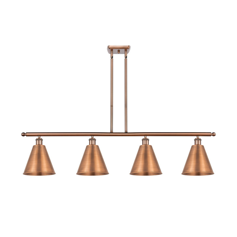 Innovations Berkshire 48in 4-Light Island Light | Industrial Antique Copper Steel and Metal Shade | Kitchen Island & Dining | Model 516-4I-AC-MBC-8-AC