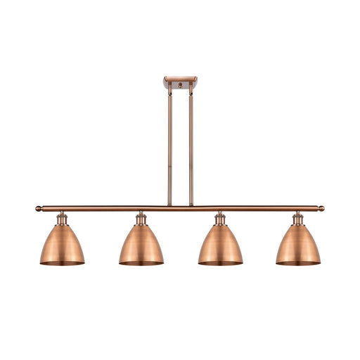 Innovations Bristol 48in 4-Light Island Light | Industrial Antique Copper Steel and Cast Brass with Antique Copper Metal | Model 516-4I-AC-MBD-75-AC-LED