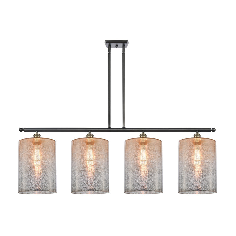 Innovations Cobbleskill 48in 4-Light Island Light | Industrial Black Antique Brass and Mercury Glass | Kitchen Island & Dining | Model 516-4I-BAB-G116-L