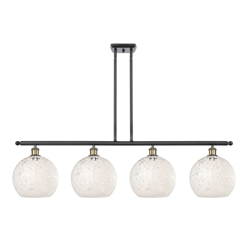 Innovations Wht Mouchette 4Lt 48.25", Blk Antique Brass
