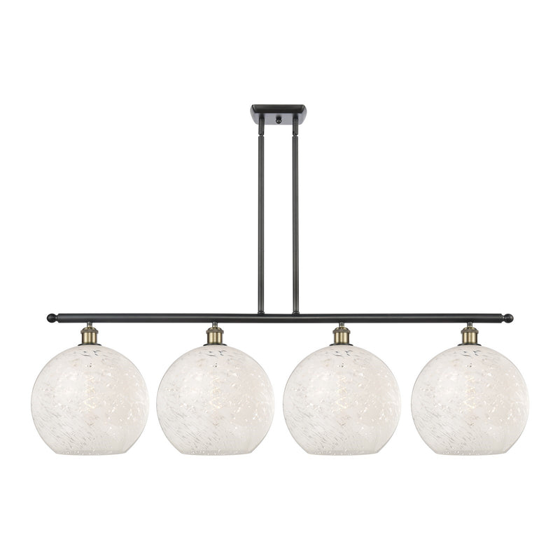 Innovations Wht Mouchette 4Lt 50.25", Blk Antique Brass