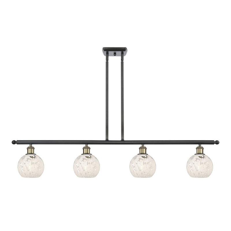 Innovations Wht Mouchette 4Lt 48", Blk Antique Brass