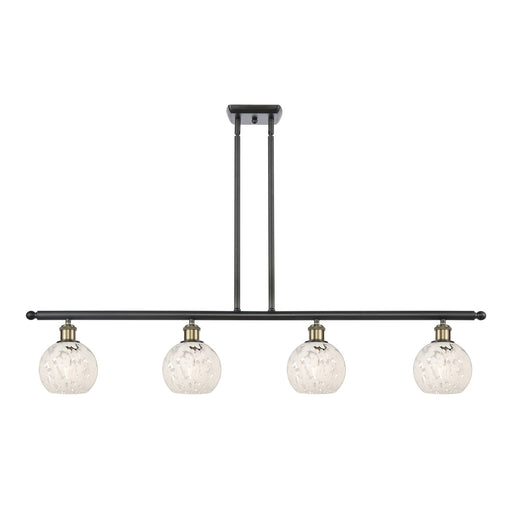 Innovations Wht Mouchette 4Lt 48", Blk Antique Brass