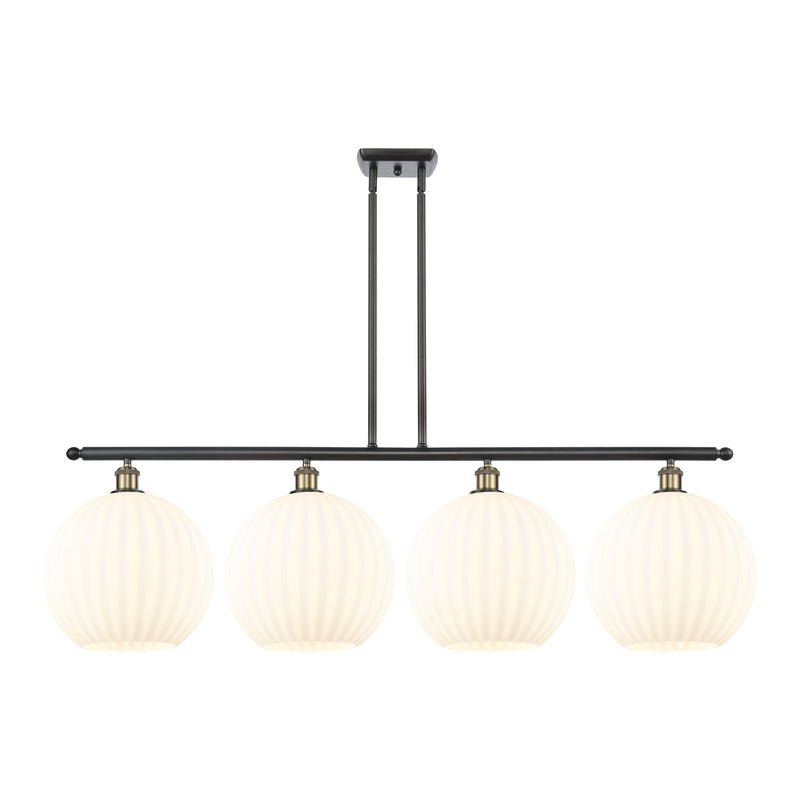 Innovations Wht Venetian 4Lt 50.25", Blk Antique Brass