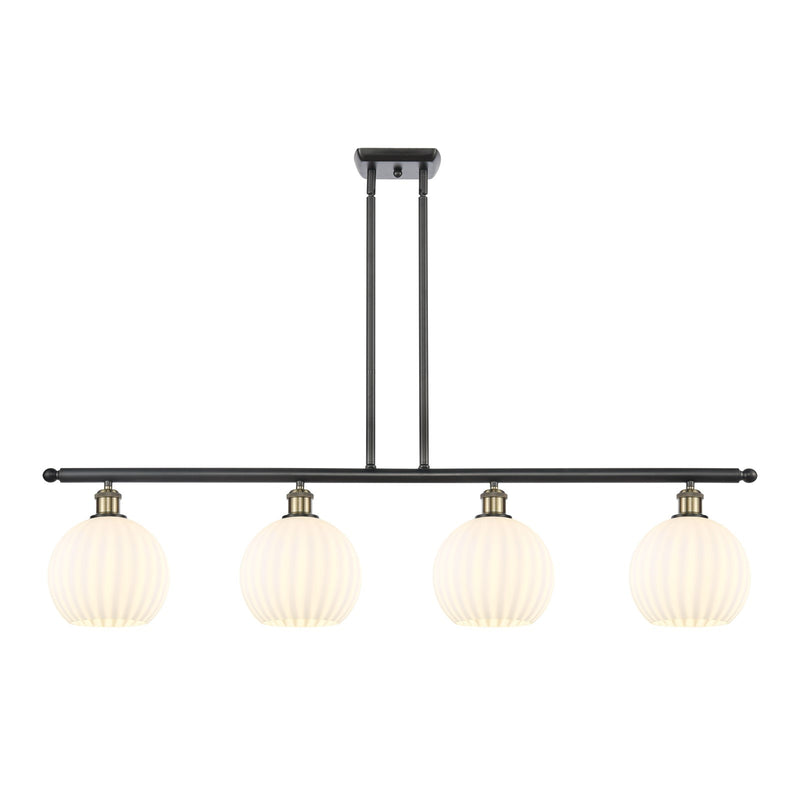 Innovations Wht Venetian 4Lt 48", Blk Antique Brass